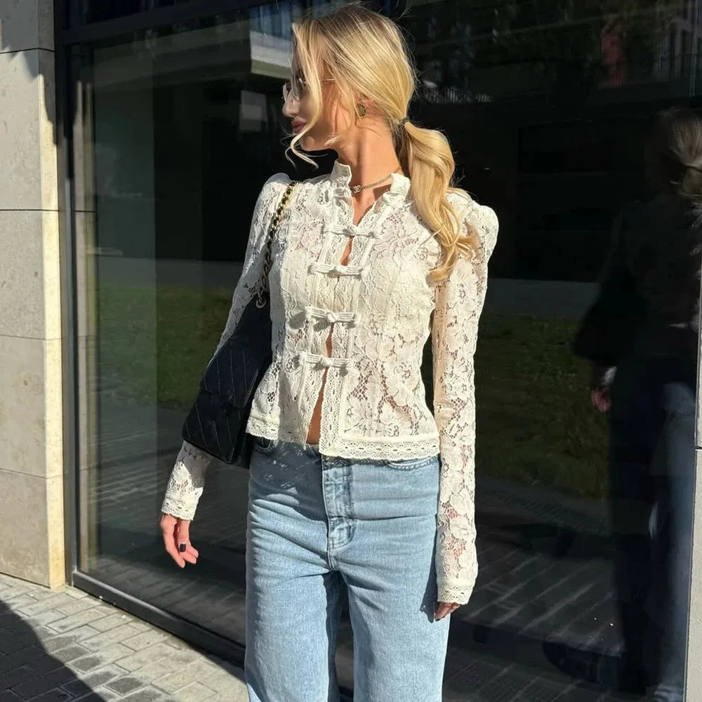 HORTENSE Blouse – Embroidered Lace