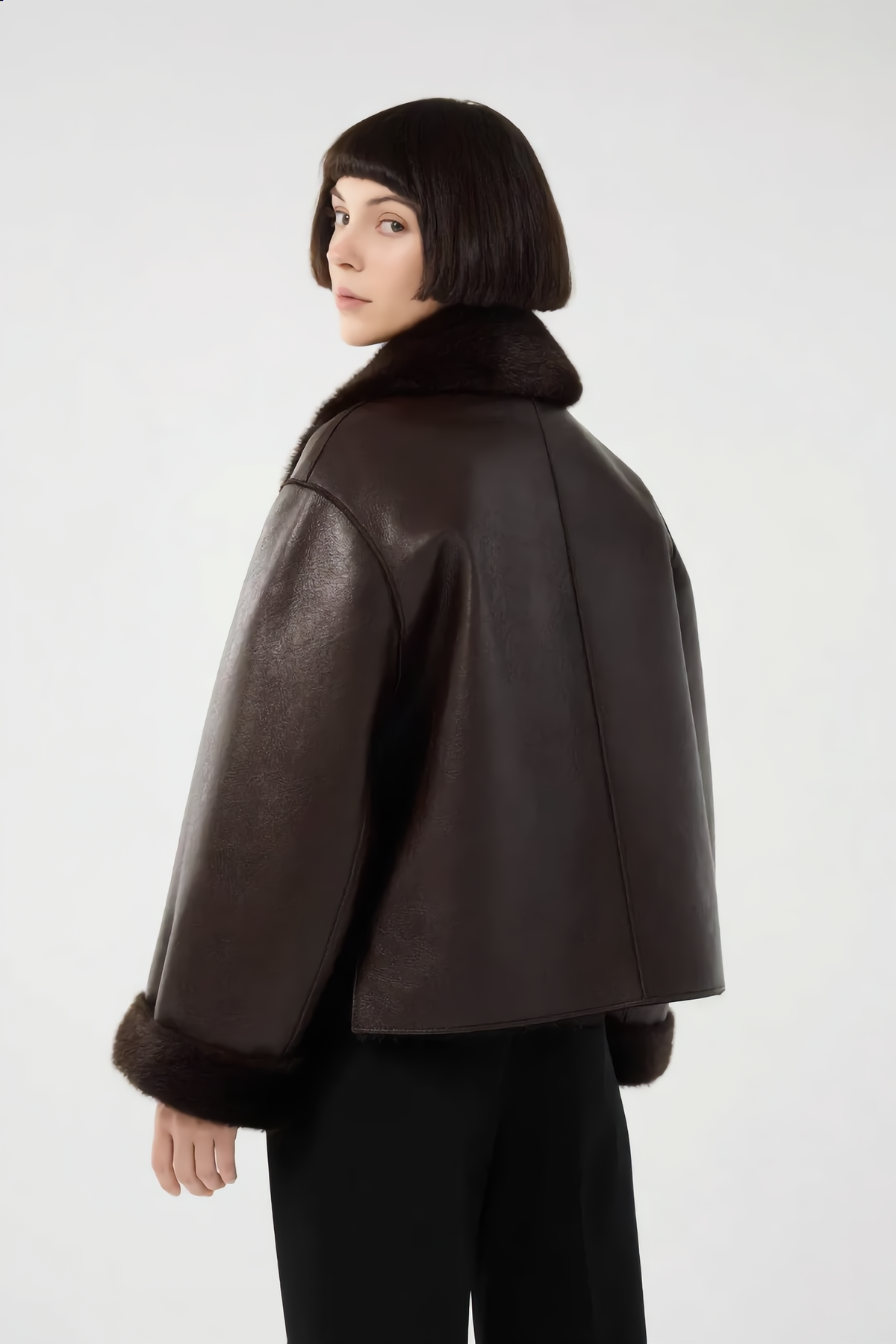 Veste DIANE – DIANE Faux Leather Jacket with Faux Fur Collar
