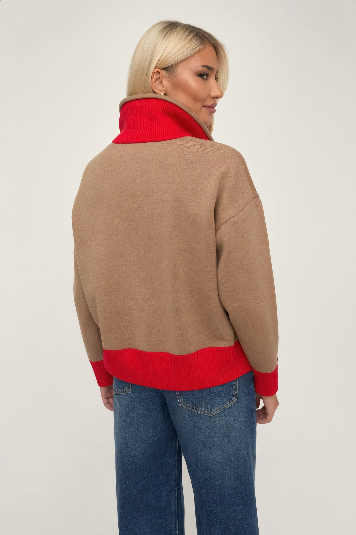 Gilet SALOMÉ – SALOMÉ Stand-Collar Knit Zip Cardigan