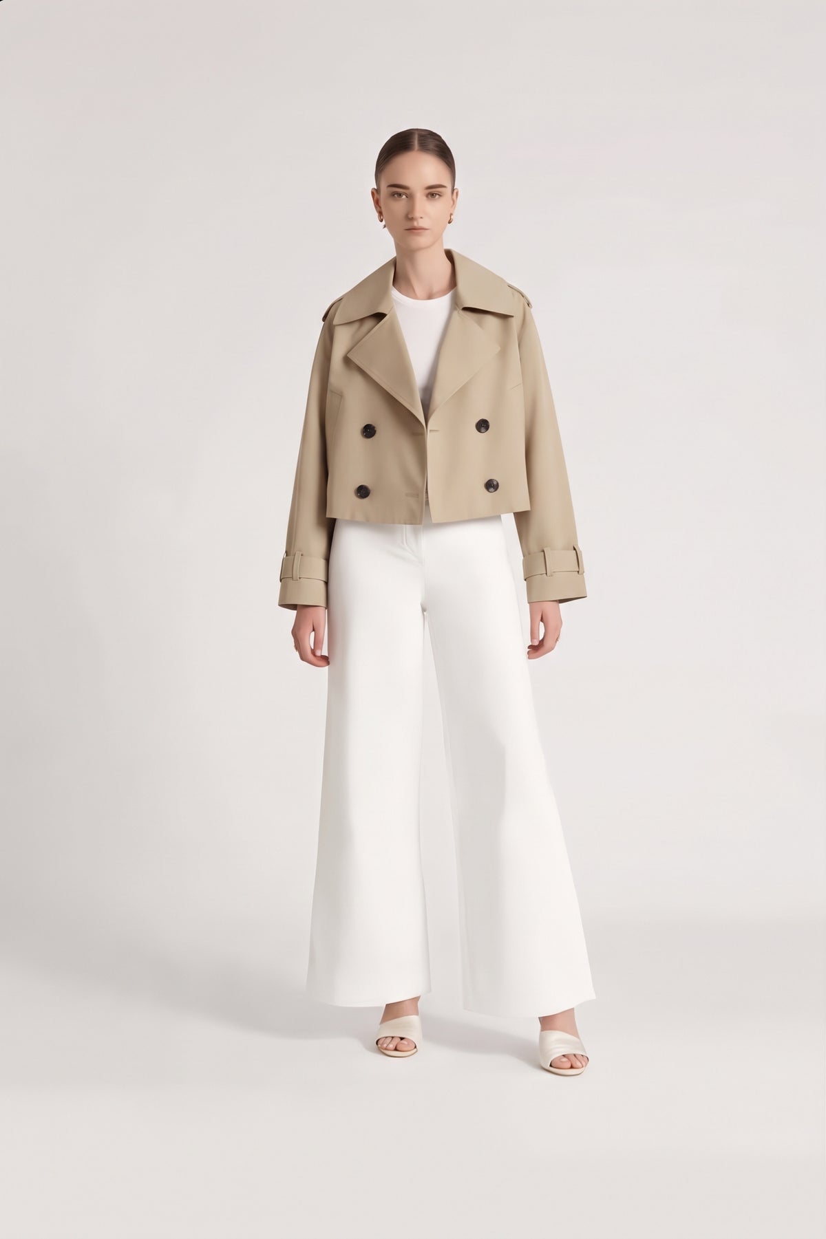 CAMILLE Trench Coat – Cropped Oversized Double-Breasted