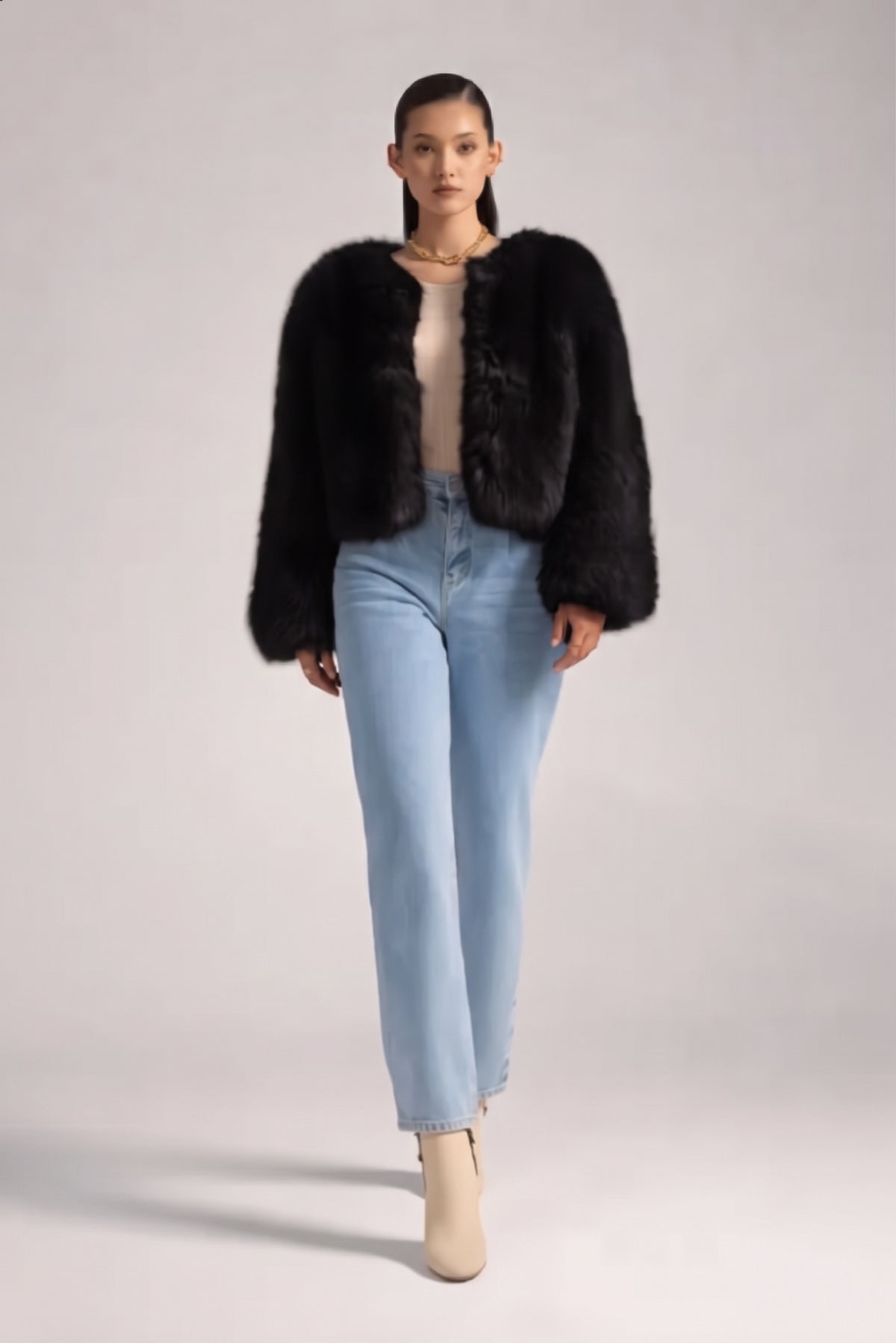 ANOUK Jacket – Cropped Ombré Fur