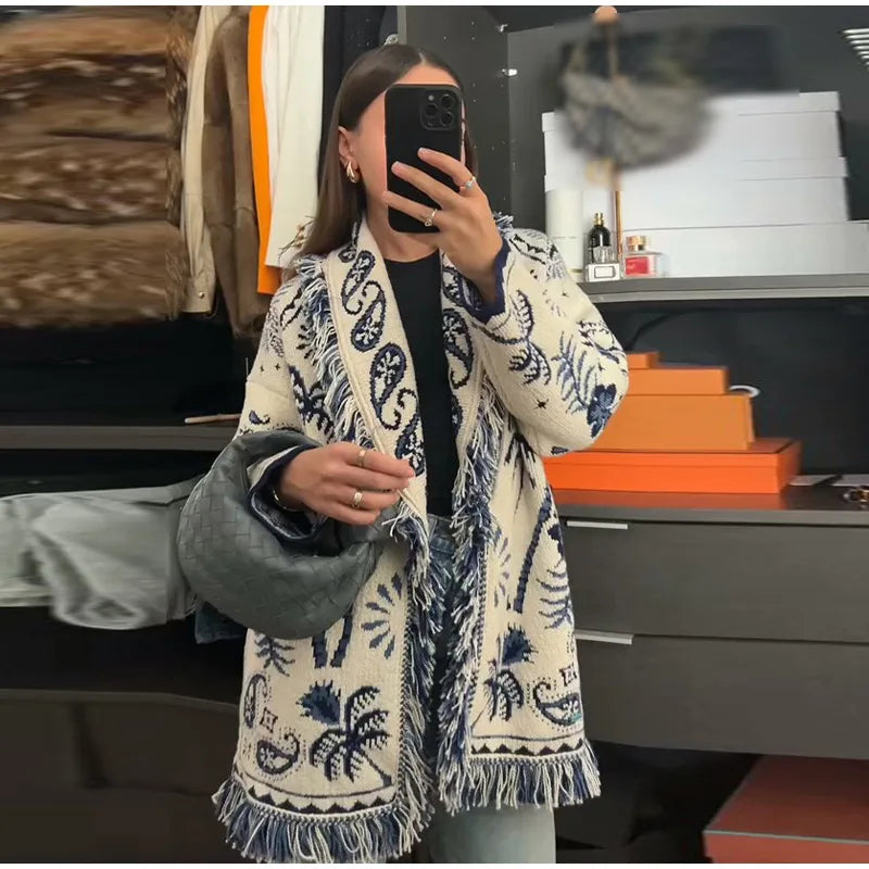 Gilet ESMÉRALDA – Jacquard à franges