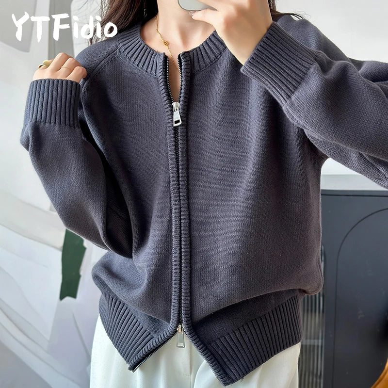 Gilet SOLINE – Zippé col rond en coton