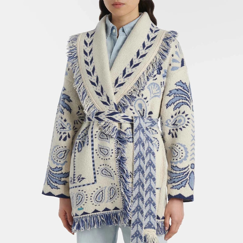 Gilet ESMÉRALDA – Jacquard à franges