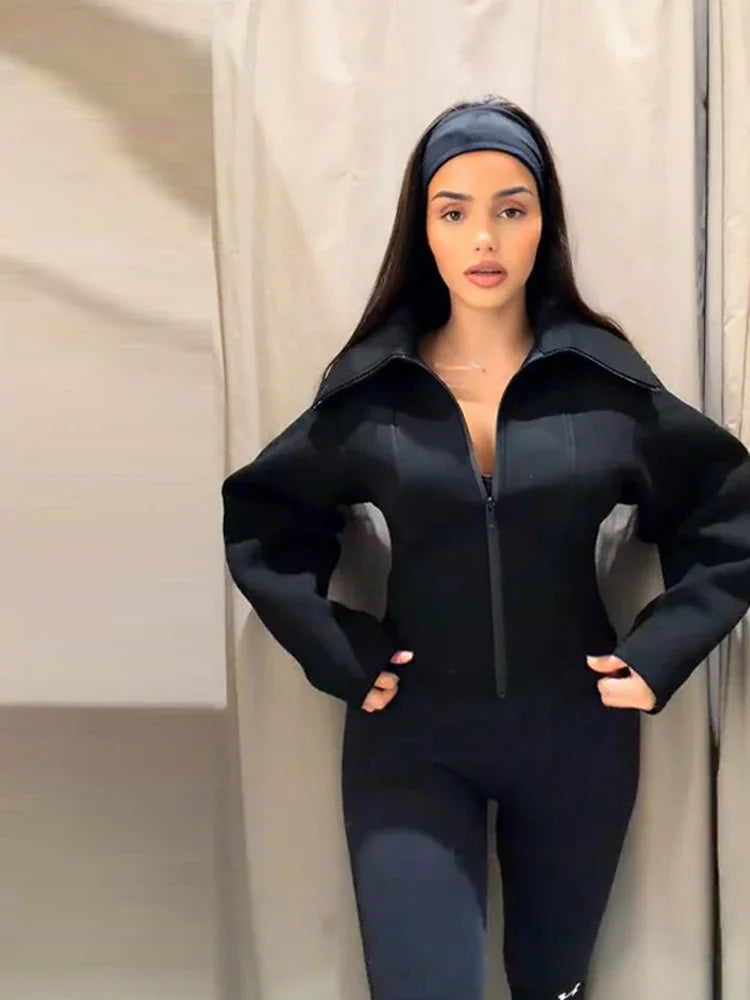 Veste NOÉMIE – Cintrée zippée col rabattu