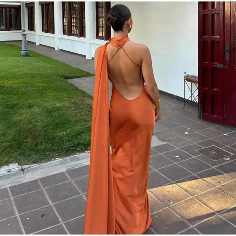 Robe AMBROISINE – Longue satin dos nu