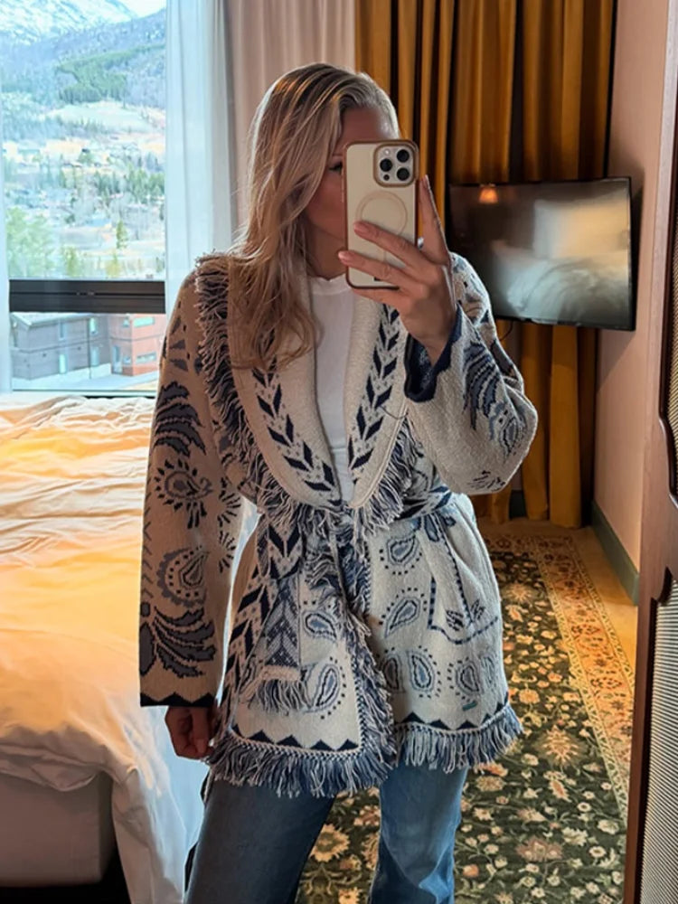 Gilet ESMÉRALDA – Jacquard à franges
