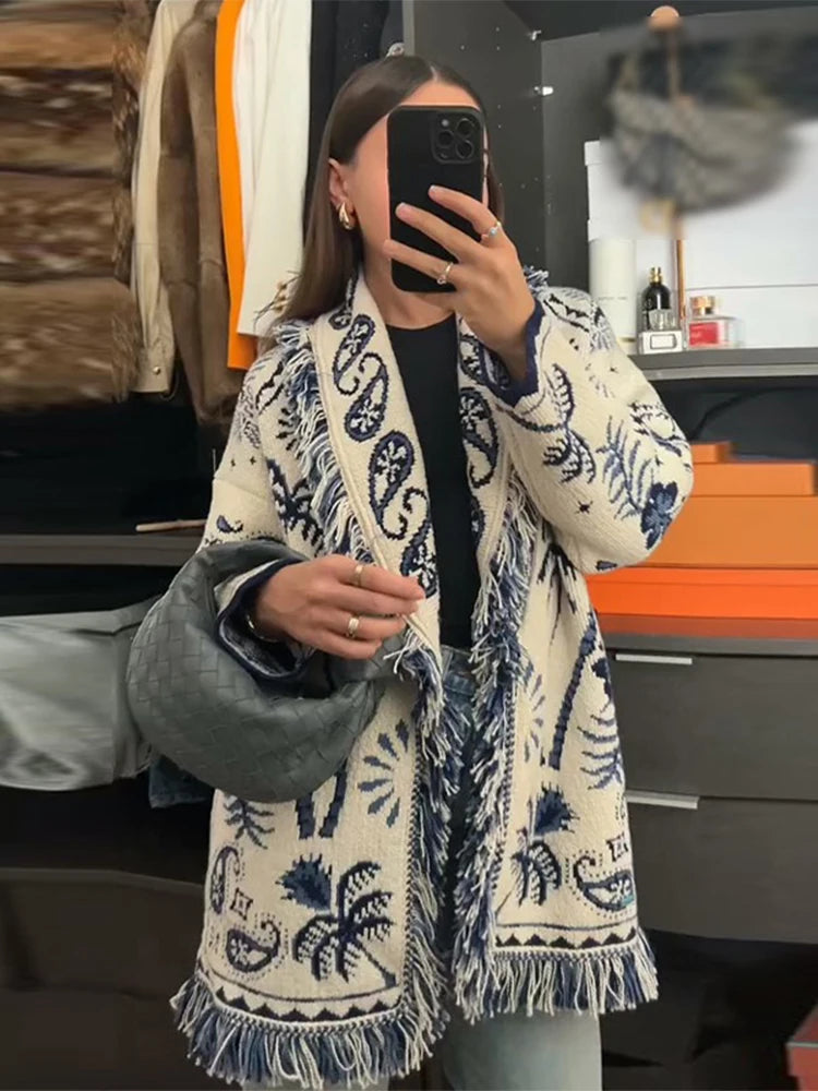 Gilet ESMÉRALDA – Jacquard à franges