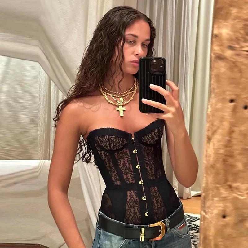 Top LIVIA – Corset bustier dentelle