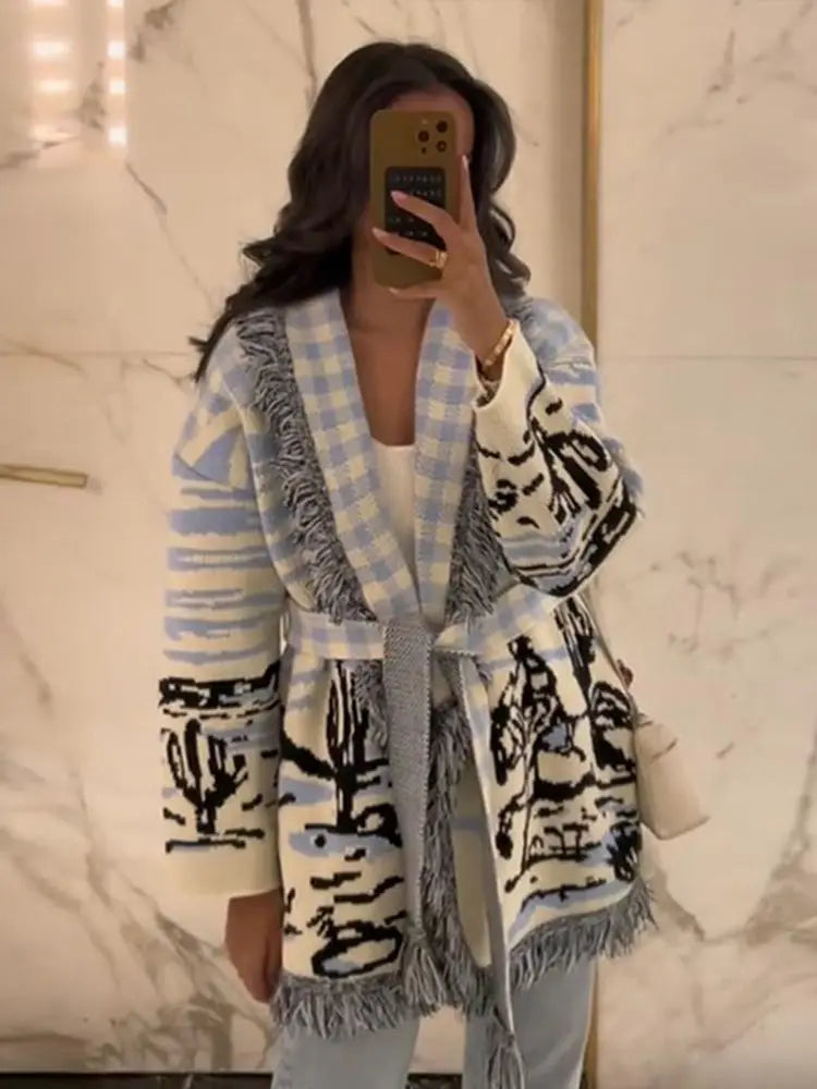 Gilet ESMÉRALDA – Jacquard à franges