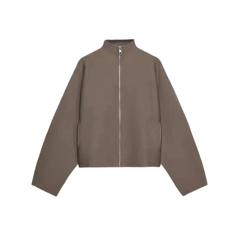 ROMANE Cardigan – Cropped Zip High Neck