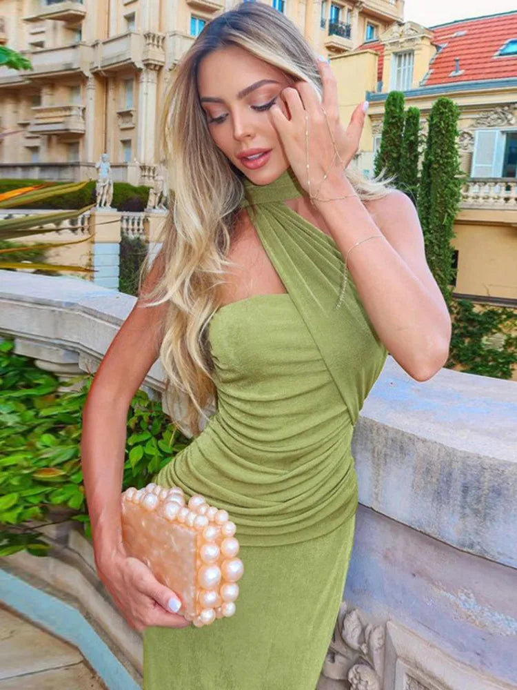 ÉMERAUDE Dress – Green Strapless Maxi