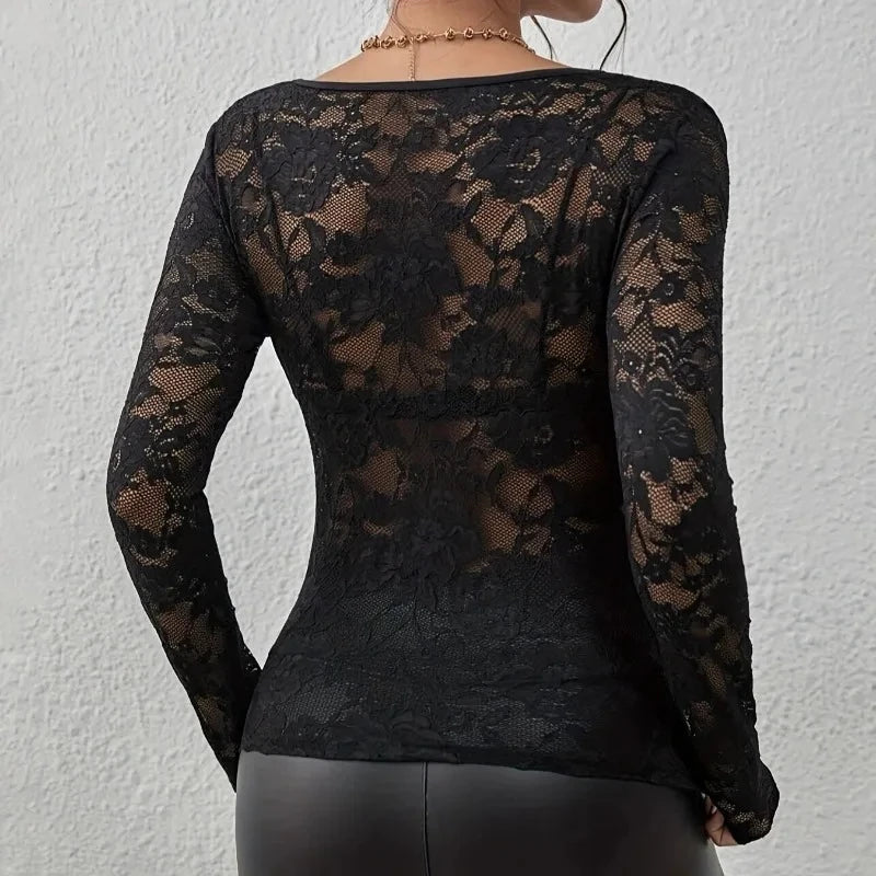 ÉLODIE Top – V-Neck Lace