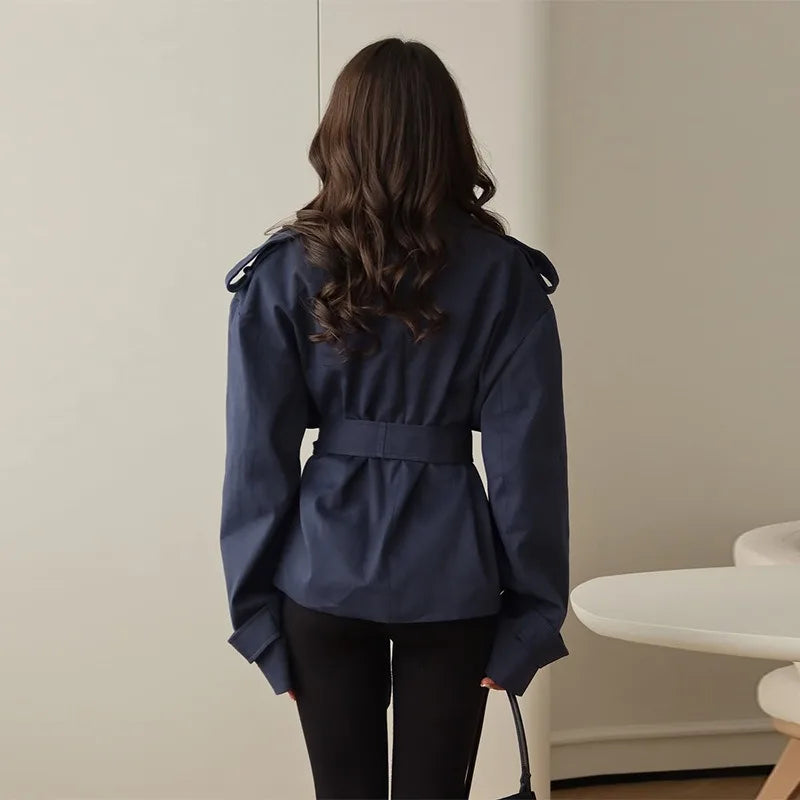 ADÈLE Trench Coat – Cropped Lace-Up