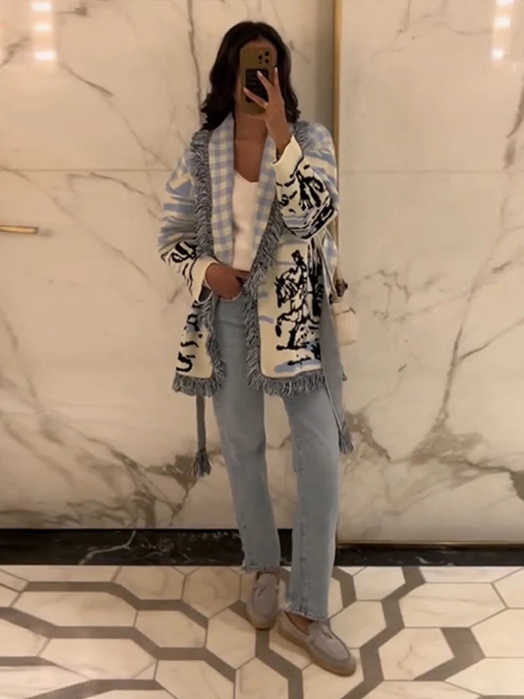 Gilet ESMÉRALDA – Jacquard à franges