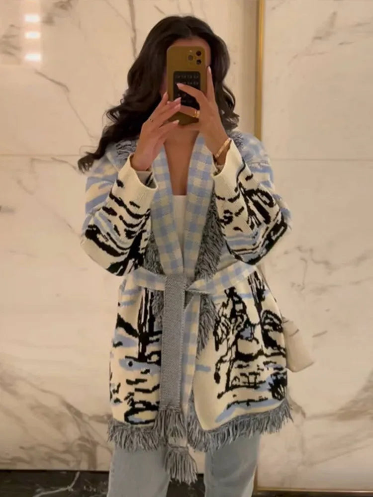 Gilet ESMÉRALDA – Jacquard à franges