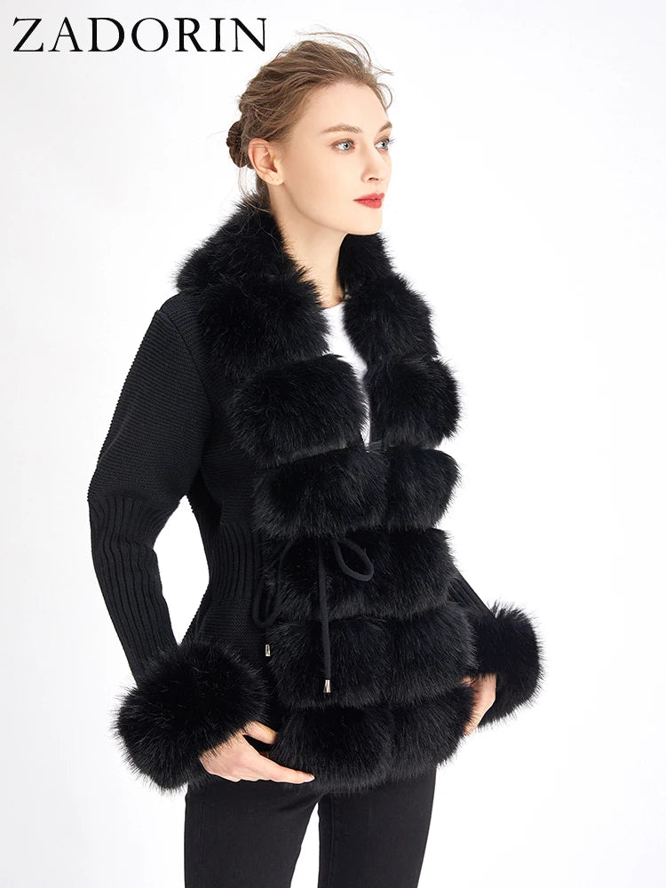 BÉRÉNICE Cardigan – Knit & Faux Fur