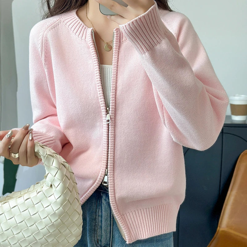 Gilet SOLINE – Zippé col rond en coton