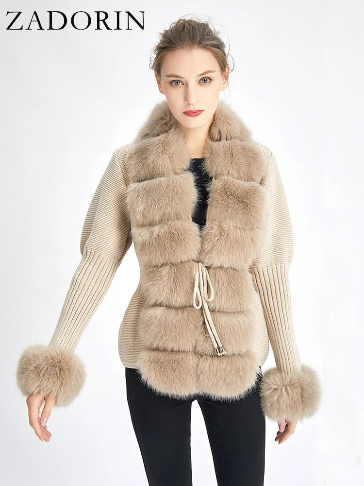 BÉRÉNICE Cardigan – Knit & Faux Fur