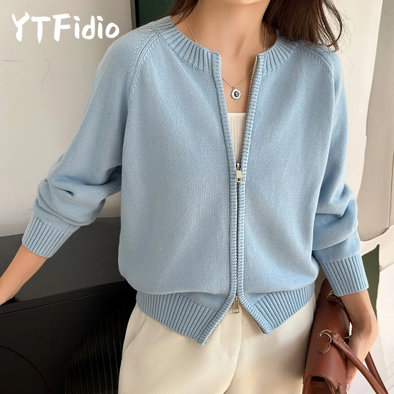Gilet SOLINE – Zippé col rond en coton