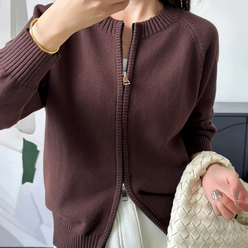 Gilet SOLINE – Zippé col rond en coton